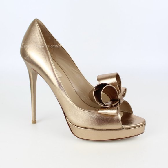 NEW VALENTINO GARAVANI Bow Leather Heeled Pump - Picture 3 of 16